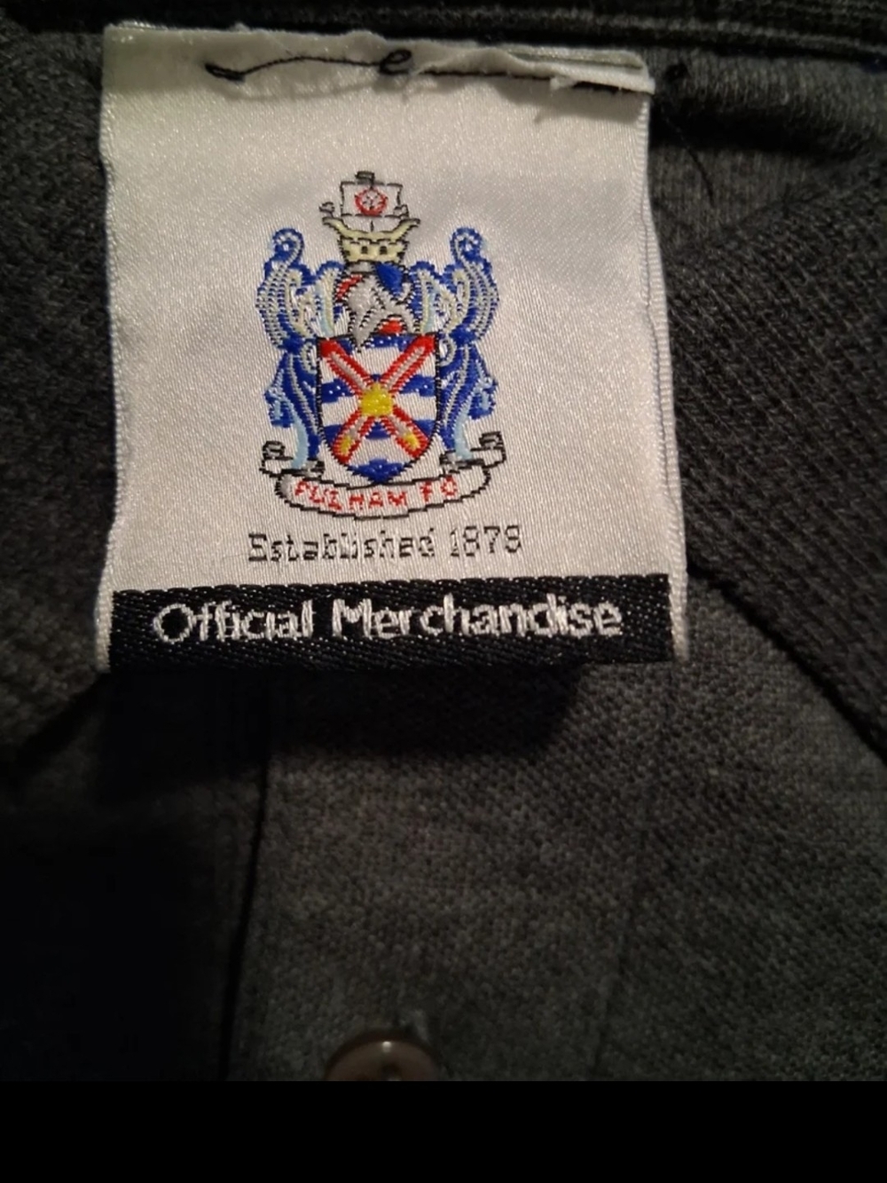 Fulham FC Gray Embroidered Polo Shirt - Men's XL - Picture 3 of 5